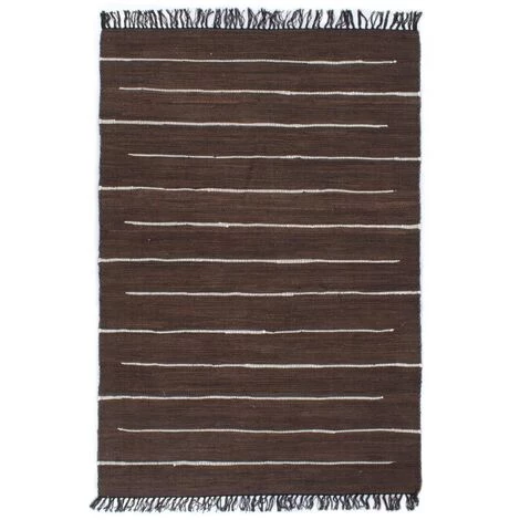 VidaXL Tapis Chindi Coton Tissé à La Main 80 X 160 Cm Marron - Brun 1 VidaXL Tapis Chindi Coton Tissé à La Main 80 X 160 Cm Marron - Brun