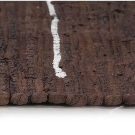VidaXL Tapis Chindi Coton Tissé à La Main 120 X 170 Cm Marron - Brun 3 VidaXL Tapis Chindi Coton Tissé à La Main 120 X 170 Cm Marron - Brun – Image 3