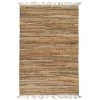 VidaXL Tapis Chindi Tissé à La Main Cuir Jute 120 X 170 Cm Brun Roux - Brun