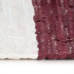 Tapis Chindi Tissé à La Main Coton 80x160 Cm Bordeaux Et Blanc VidaXL 7 Tapis Chindi Tissé à La Main Coton 80x160 Cm Bordeaux Et Blanc VidaXL -Tapis et paillasson Soldes 13649391 3