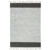 Tapis Chindi Tissé à La Main Cuir 80x160 Cm Gris Clair Et Noir VidaXL