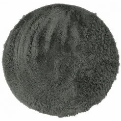 THEDECOFACTORY NEO YOGA - <p>Tapis Rond à Poils Longs Extra-doux Gris Foncé Diam.120 - Gris Foncé