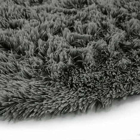 THEDECOFACTORY NEO YOGA - <p>Tapis Rond à Poils Longs Extra-doux Gris Foncé Diam.120 - Gris Foncé 3 THEDECOFACTORY NEO YOGA - <p>Tapis Rond à Poils Longs Extra-doux Gris Foncé Diam.120 - Gris Foncé – Image 3