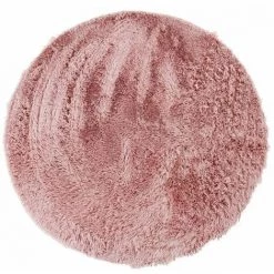 THEDECOFACTORY NEO YOGA - <p>Tapis Rond à Poils Longs Extra-doux Rose Diam.120 - Rose