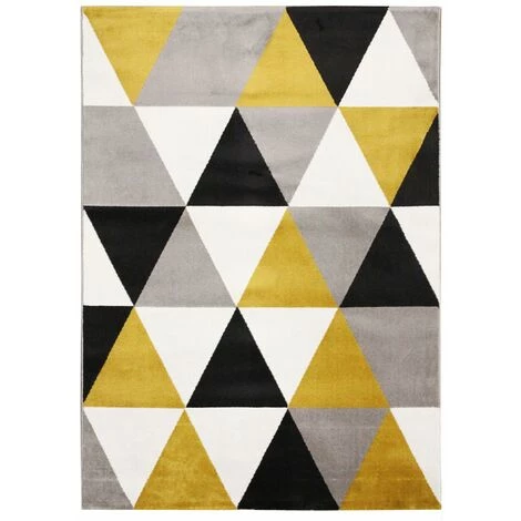 THEDECOFACTORY GEO SCANDI - <p>Tapis Toucher Laineux Motif Triangles Jaune 120x170 - Jaune 1 THEDECOFACTORY GEO SCANDI - <p>Tapis Toucher Laineux Motif Triangles Jaune 120x170 - Jaune