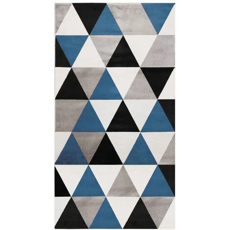 THEDECOFACTORY GEO SCANDI - <p>Tapis Toucher Laineux Motif Triangles Bleu 80x150 - Bleu 1 THEDECOFACTORY GEO SCANDI - <p>Tapis Toucher Laineux Motif Triangles Bleu 80x150 - Bleu