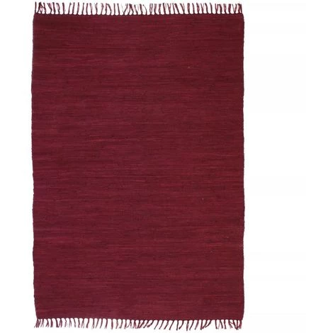 VIDAXL Tapis Chindi Coton Tissé à La Main 80 X 160 Cm Bordeaux - Maison Et Jardin - Décorations - Petits Tapis - Rouge - Rouge 1 VIDAXL Tapis Chindi Coton Tissé à La Main 80 X 160 Cm Bordeaux - Maison Et Jardin - Décorations - Petits Tapis - Rouge - Rouge