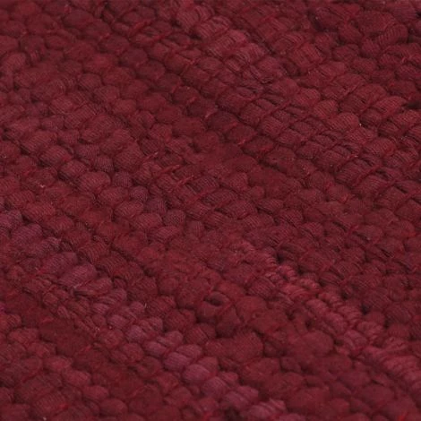 VIDAXL Tapis Chindi Coton Tissé à La Main 80 X 160 Cm Bordeaux - Maison Et Jardin - Décorations - Petits Tapis - Rouge - Rouge 2 VIDAXL Tapis Chindi Coton Tissé à La Main 80 X 160 Cm Bordeaux - Maison Et Jardin - Décorations - Petits Tapis - Rouge - Rouge – Image 2