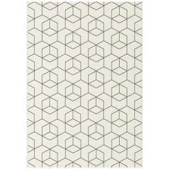 DÉCOWEB Tapis Graphique Essenza Crème - Cubes 3D - 200 X 290 Cm