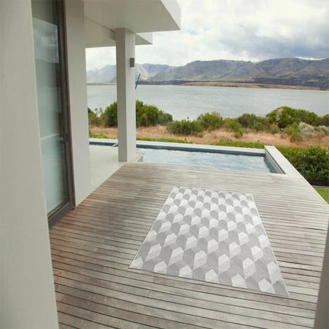 DÉCOWEB Tapis Design Essenza Grège - Cubes 3D - 120 X 170 Cm 4 DÉCOWEB Tapis Design Essenza Grège - Cubes 3D - 120 X 170 Cm – Image 4