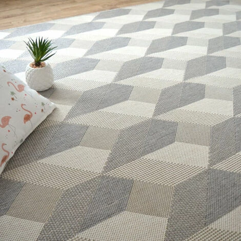 DÉCOWEB Tapis Design Essenza Grège - Cubes 3D - 120 X 170 Cm 5 DÉCOWEB Tapis Design Essenza Grège - Cubes 3D - 120 X 170 Cm – Image 5