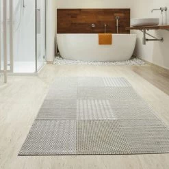 DÉCOWEB Tapis Moderne Prisma Grège - Carrés - 120 X 170 Cm -Tapis et paillasson Soldes 14374480 3