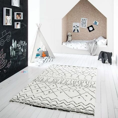 DÉCOWEB Tapis Motif Berbère Dharan Clair - 140 X 200 Cm 2 DÉCOWEB Tapis Motif Berbère Dharan Clair - 140 X 200 Cm – Image 2