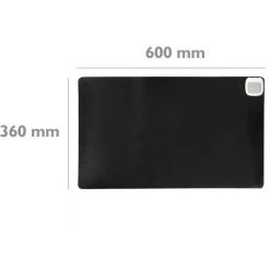 PrimeMatik - Tapis Et Surface Chauffante Moquette Thermique Pour Bureau Sol Et Pieds 60 X 36 Cm 65W Noir -Tapis et paillasson Soldes 14661822 3