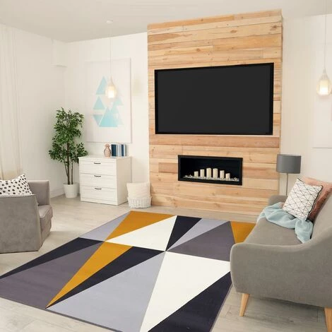 UNAMOURDETAPIS Tapis Salon 60x110 Cm Rectangulaire AF BIGTRI Gris Entrée Adapté Au Chauffage Par Le Sol - Gris 1 UNAMOURDETAPIS Tapis Salon 60x110 Cm Rectangulaire AF BIGTRI Gris Entrée Adapté Au Chauffage Par Le Sol - Gris