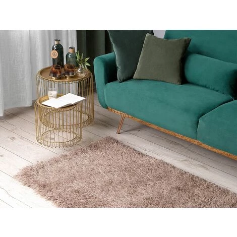 BELIANI Tapis En Tissu Beige 150x80cm - Beige 2 BELIANI Tapis En Tissu Beige 150x80cm - Beige – Image 2