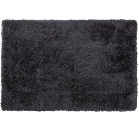 BELIANI Tapis En Tissu Noir 200x140cm - Noir 1 BELIANI Tapis En Tissu Noir 200x140cm - Noir