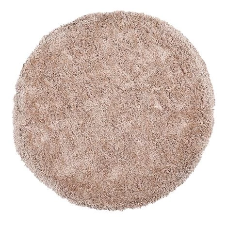 BELIANI Tapis En Tissu Beige 140x140cm - Beige 1 BELIANI Tapis En Tissu Beige 140x140cm - Beige