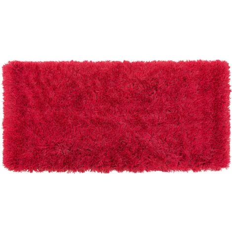BELIANI Tapis En Tissu Rouge 150x80cm - Rouge 1 BELIANI Tapis En Tissu Rouge 150x80cm - Rouge