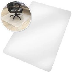 TECTAKE Tapis De Bureau Rectangulaire Blanc Transparent 75 Cm X 120 Cm En Plastique - Blanc
