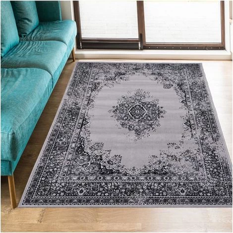 UNAMOURDETAPIS Tapis Orient Style 60x110 Cm Rectangulaire AF VINTOR Noir Entrée Adapté Au Chauffage Par Le Sol - Noir 1 UNAMOURDETAPIS Tapis Orient Style 60x110 Cm Rectangulaire AF VINTOR Noir Entrée Adapté Au Chauffage Par Le Sol - Noir