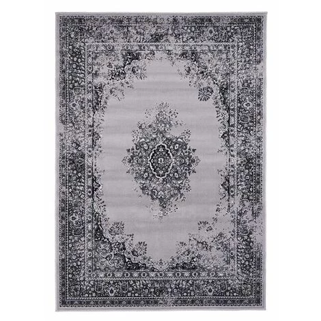 UNAMOURDETAPIS Tapis Orient Style 60x110 Cm Rectangulaire AF VINTOR Noir Entrée Adapté Au Chauffage Par Le Sol - Noir 2 UNAMOURDETAPIS Tapis Orient Style 60x110 Cm Rectangulaire AF VINTOR Noir Entrée Adapté Au Chauffage Par Le Sol - Noir – Image 2