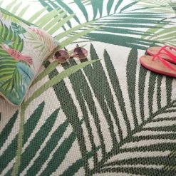 DÉCOWEB Tapis Tropical Rond - Intérieur / Extérieur - Ø 160 Cm -Tapis et paillasson Soldes 15182096 5