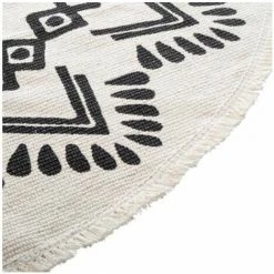 ATMOSPHERA Tapis Rond Nomade D. 120 Cm - Ecru/noir -Tapis et paillasson Soldes 15254973 4