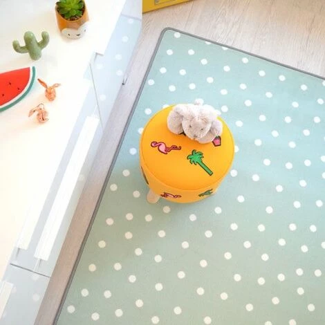 DÉCOWEB Tapis Chambre D'enfant Pois - Vert - 70 X 100 Cm 5 DÉCOWEB Tapis Chambre D'enfant Pois - Vert - 70 X 100 Cm – Image 5
