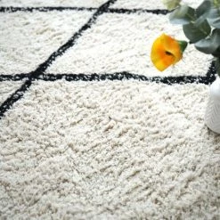 DÉCOWEB Tapis Style Berbère Avec Franges - Tribal Blanc Cassé - 140 X 200 Cm 8 DÉCOWEB Tapis Style Berbère Avec Franges - Tribal Blanc Cassé - 140 X 200 Cm -Tapis et paillasson Soldes 15557177 4