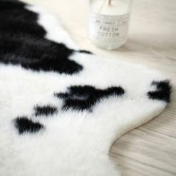 DÉCOWEB Tapis Peau De Bête - Imitation Vache Holstein - Noir Et Blanc - 140 X 170 Cm -Tapis et paillasson Soldes 15734894 4