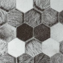 DÉCOWEB Tapis Toucher Soft - Imprimé Peau De Vache - Patchwork Gris - 120 X 160 Cm -Tapis et paillasson Soldes 15734913 3