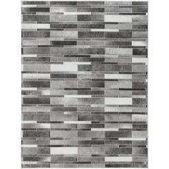 DÉCOWEB Tapis Toucher Soft - Imprimé Peau De Vache - Parement Gris - 120 X 160 Cm