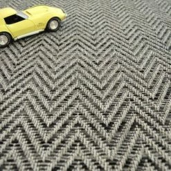 DÉCOWEB Tapis Tissé Plat Java Chevron Silver Ganse Coton Noir - 200 X 290 Cm -Tapis et paillasson Soldes 15767611 3