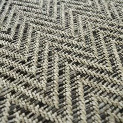 DÉCOWEB Tapis Tissé Plat Java Chevron Silver Ganse Coton Noir - 200 X 290 Cm -Tapis et paillasson Soldes 15767611 4