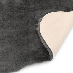 VidaXL Tapis 65 X 95 Cm Fausse Fourrure De Lapin Gris Foncé - Gris -Tapis et paillasson Soldes 15800141 4