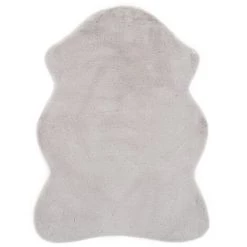 VidaXL Tapis 65 X 95 Cm Fausse Fourrure De Lapin Gris - Gris