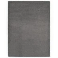 VidaXL Tapis 120x160 Cm Fausse Fourrure De Lapin Gris Foncé - Gris