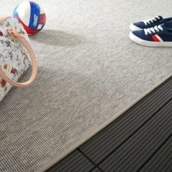 DÉCOWEB Tapis Intérieur / Extérieur Mahé Silver Galon Beige - 140 X 200 Cm -Tapis et paillasson Soldes 15836913 4