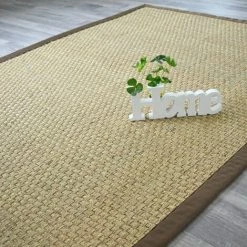 DÉCOWEB Tapis Jonc De Mer Paro Fin Natté 4x4 - Ganse Marron - 140 X 200 Cm -Tapis et paillasson Soldes 15836988 5