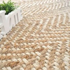 DÉCOWEB Tapis Chevrons En Jute - 120 X 170 Cm -Tapis et paillasson Soldes 15837008 4