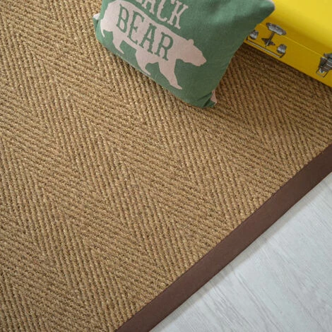 DÉCOWEB Tapis Coco Paravan Chevron - Ganse Coton Marron - 140 X 200 Cm 4 DÉCOWEB Tapis Coco Paravan Chevron - Ganse Coton Marron - 140 X 200 Cm – Image 4