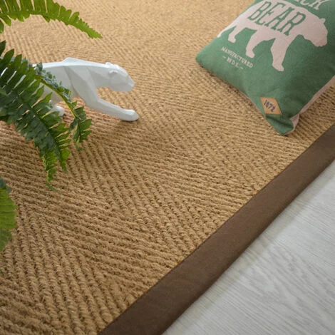 DÉCOWEB Tapis Coco Paravan Chevron - Ganse Coton Marron - 140 X 200 Cm 5 DÉCOWEB Tapis Coco Paravan Chevron - Ganse Coton Marron - 140 X 200 Cm – Image 5