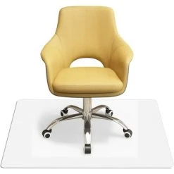 COSTWAY Tapis Protège Sol Antidérapant En PVC Pour Parquet Stratifié Tapis De Bureau Pour Chaise Fauteuil 150x120cm