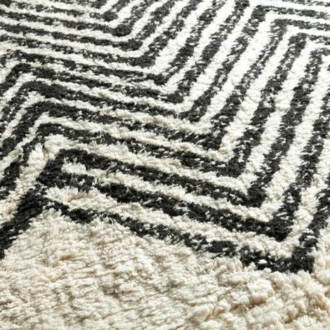 DÉCOWEB Tapis Style Berbère Avec Franges - Arrow Blanc Cassé - 140 X 200 Cm 3 DÉCOWEB Tapis Style Berbère Avec Franges - Arrow Blanc Cassé - 140 X 200 Cm – Image 3