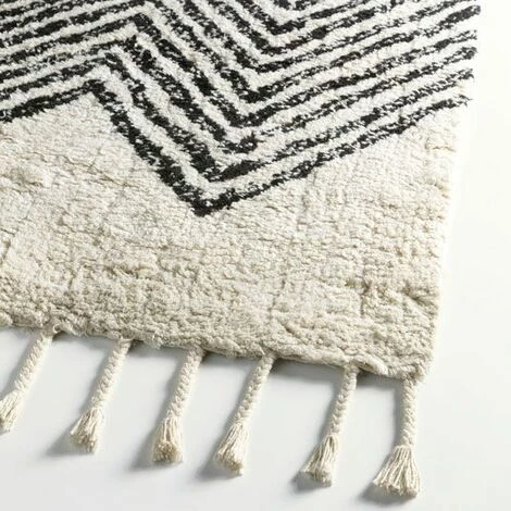 DÉCOWEB Tapis Style Berbère Avec Franges - Arrow Blanc Cassé - 140 X 200 Cm 4 DÉCOWEB Tapis Style Berbère Avec Franges - Arrow Blanc Cassé - 140 X 200 Cm – Image 4