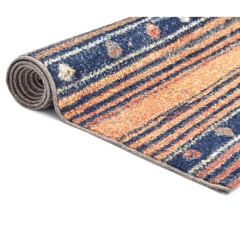 VidaXL Tapis Bleu Et Orange 80x150 Cm PP - Bleu 2 VidaXL Tapis Bleu Et Orange 80x150 Cm PP - Bleu – Image 2