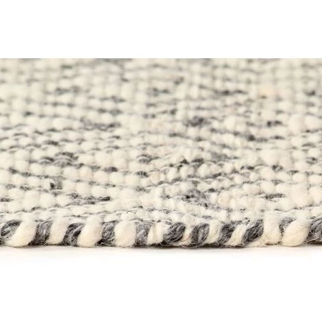 VidaXL Tapis Laine Tissée à La Main 140x200 Cm Blanc/Gris/Noir/Marron - Multicolore 5 VidaXL Tapis Laine Tissée à La Main 140x200 Cm Blanc/Gris/Noir/Marron - Multicolore – Image 5
