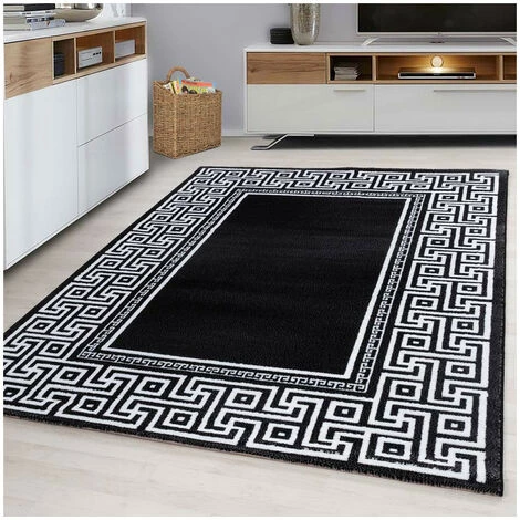 ALLOTAPIS Tapis Rectangle Pour Salon Baroque à Mèches Courtes Stessy Noir 160x230 - Noir 2 ALLOTAPIS Tapis Rectangle Pour Salon Baroque à Mèches Courtes Stessy Noir 160x230 - Noir – Image 2
