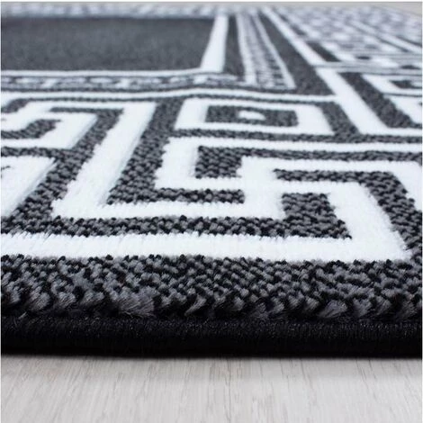 ALLOTAPIS Tapis Rectangle Pour Salon Baroque à Mèches Courtes Stessy Noir 160x230 - Noir 3 ALLOTAPIS Tapis Rectangle Pour Salon Baroque à Mèches Courtes Stessy Noir 160x230 - Noir – Image 3